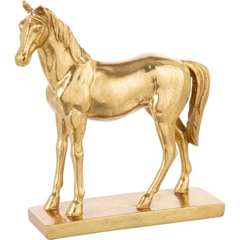 Statuette Cheval sur Socle "Hollywood" 28cm Doré (1/2)