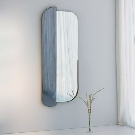 Spiegel Gavirate, rechteckig, Wandmodell, Strukturfarbe klar, 60x130h cm gold (1/5)