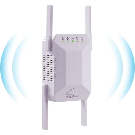 JSSEVN WLAN-Repeater, WLAN-Verstärker für Zuhause, 4 Antennen, größere Reichweite, WLAN-Signalverstärker mit Ethernet-Anschluss (1/5)