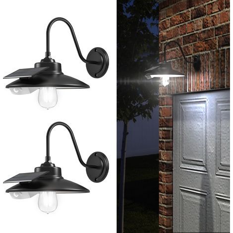 Solar Wall Lights Outdoor with 3 Lighting Modes & Motion Sensor, IP65 Waterproof, Rustic Vintage Gooseneck Solar Wall Light Decor for Barn, Wall, Porch, Farmhouse (1/5)