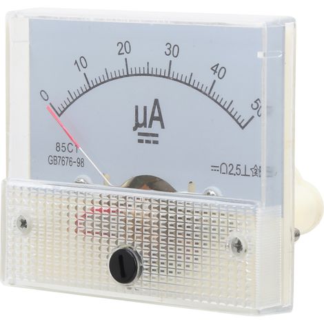 85C1 DC0-50UA Tête d'ampèremètre CC à aiguille, appareil de mesure de circuit de ligne (1/5)