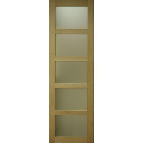 Gdmenuiseries – Porte coulissante en chêne 5 vitrages H204 x L83 – Élégance moderne pour espaces professionnels et résidentiels – Qualité supérieure et durabilité (1/3)