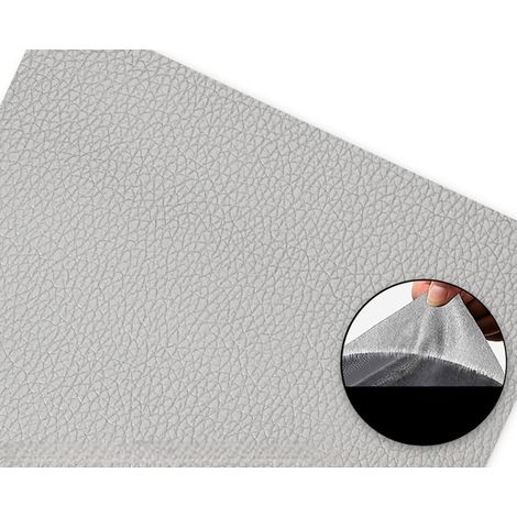 Patch autocollant pour réparer le cuir PU - 35 x 137 cm, gris, autocollant-AquaForge (1/5)