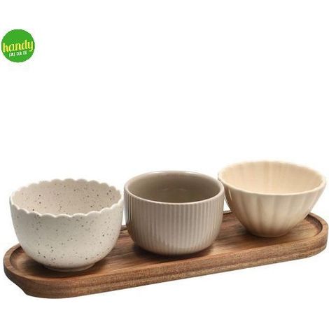 Set 3 ciotole + vassoio ovale Tognana Plume (1/4)