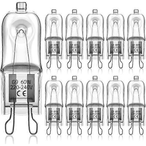 Ampoules halogènes G9, 220 V, lot de 10 : haute qualité, durables, pratiques et faciles à utiliser, 60 W. (1/5)