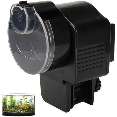 Distributeur automatique de nourriture pour poissons : 60 ml, distributeur automatique de nourriture pour poissons, distributeur automatique de nourriture pour poissons pour granulés et bandes, pour (1/5)