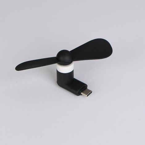 USB-C-Handyventilator, Mini-Tragventilator, tragbarer Sommerkühler, kompatibel mit USB-C-Geräten (schwarz) (1/5)
