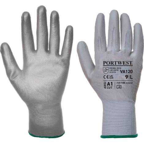 Guante Vending con Palma de PU - Protección y Destreza / Gris / S