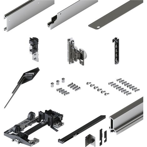 Hawa Concepta III Einschiebegarnitur Schienensystem für Schranktür - Innenführung 35 Pull links für Türhöhe 1900-2700mm (1/5)