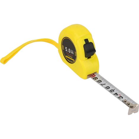 Ruban à mesurer 5m en acier inoxydable, règle TU-5019A pour chantier, maçonnerie et menuiserie (1/3)