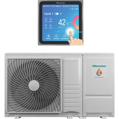 Pompa di Calore Reversibile Monoblocco Hisense Hi-Terma AHZ-044HCDS1 R-32 Wi-Fi Optional con Comando Incluso