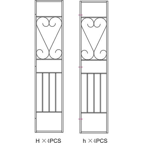 R LATERALI H+h(1+1) X GAZEBO IN METALLO MT.3X3 DECOR. ECRU YF-3133B- 1,0 confezione