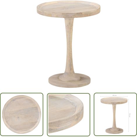 Furniture Limited - Table d'appoint Ø60x75 cm Bois de manguier (1/5)