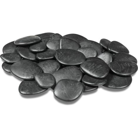 Dekorative Kieselsteine aus recyceltem Kunststoff «re-pebbles», anti-verschleiß, für Außen- und Innenbereich -Schwarz / groß (1/5)
