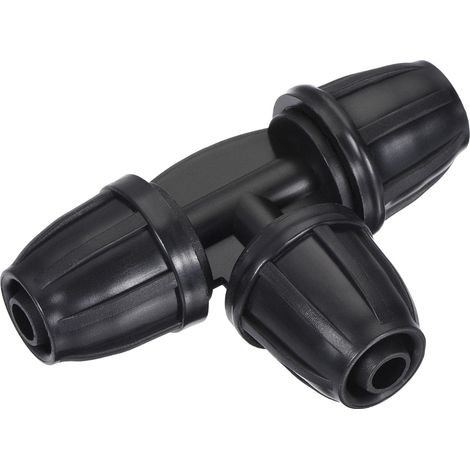 Goute à goute Irrigation Barbelé T 3-Voies Raccord 8mm/11mm Tuyau pour Jardin goute Ruban Tube Arroseur Système Noir 10Pcs (1/5)