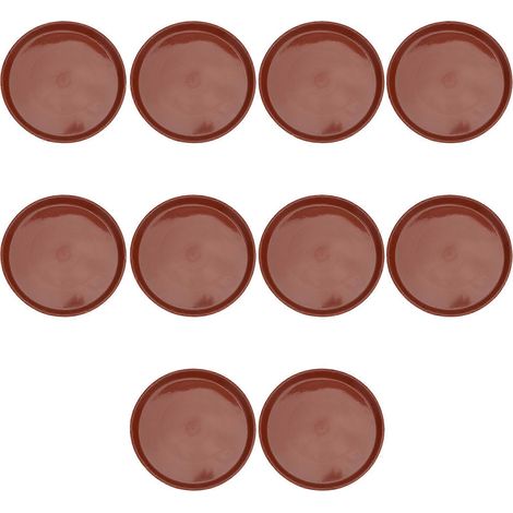 Lot de 10 soucoupes en plastique pour pots de fleurs, idéales pour jardinières, balcon ou jardinière - Type 280 (Rouge) (1/5)