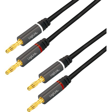 LogiLink CA1210 cable de audio 3 m 2 conectores banana Negro (1/5)