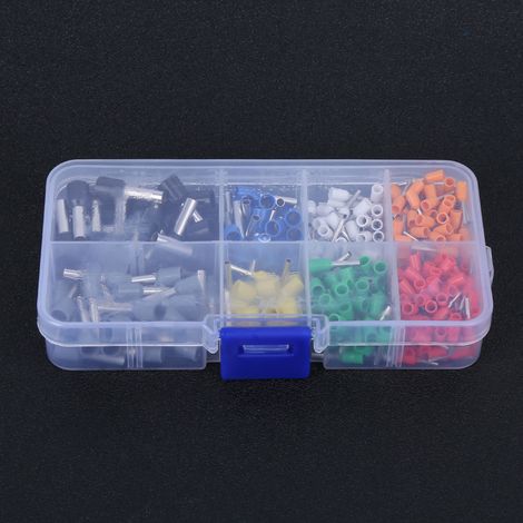 400 Stück isolierte Endklemmen aus Kunststoff, europäischer Rohrtyp, mit Aufbewahrungsbox (1/5)
