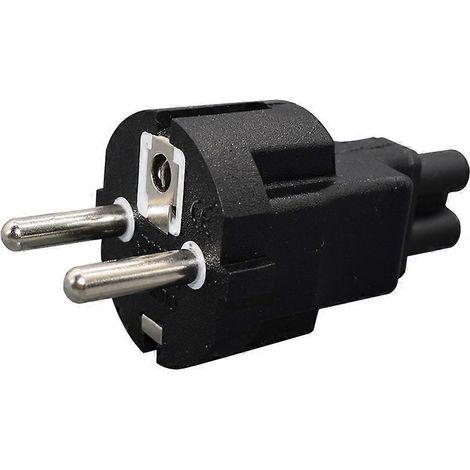 Adaptateur AU/US/EU vers IEC320 C5, convertisseur de prise d'alimentation pour ordinateur portable à 3 broches - EU vers C5 (1/5)