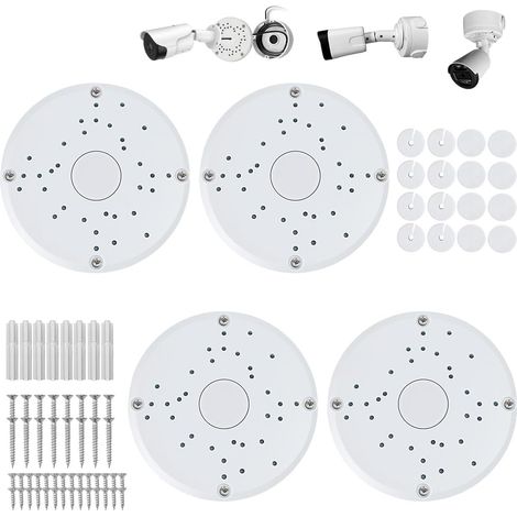 4 Pièces Boîte de Jonction pour Caméra, Boîte de Montage de Caméra de Sécurité Boîtier de Gestion de Câbles pour Caméra Dôme, Caméra Bullet et Installation de Panneaux Solaires Support (1/5)