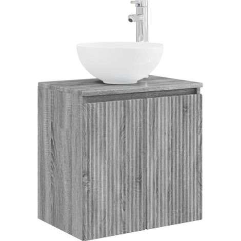 Wall-Mounted Sink Vanity Grey Sonoma 49.5 x 35 x 63 cm vidaXL