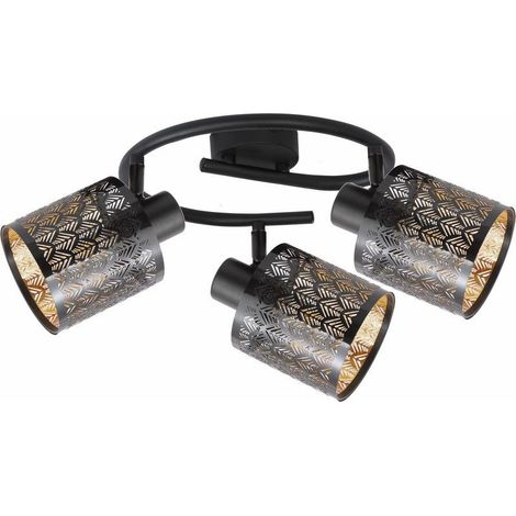 Plafoniera rotonda nera Tuluza 3 luci E14 Reality (1/3)