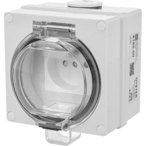 Prise OYSTER IP66 dans un boîtier hermétique 16A/250V GRIS 6185-00