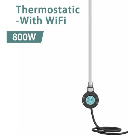 NRG Smart WiFi Thermostatic Electric Heating Element for Heated Towel Rail Radiator 800W Black