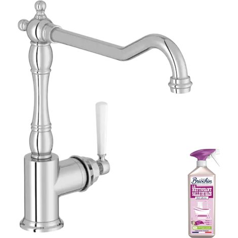 JACOB DELAFON Cleo mezclador de cocina caño alto cromo + limpiador briochin (1/5)