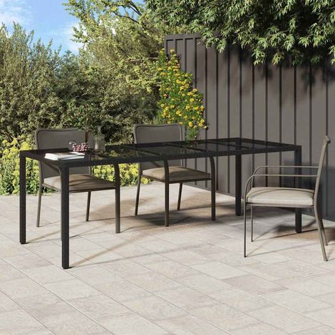 Garden Dining Table Pure black 250 x 100 x 75 cm Poly rattan vidaXL (1/5)
