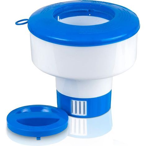 Dispenser galleggiante per piscina (17,5 cm) Grande capacità per pastiglie da 7,6 cm (3 pollici) con ugelli di flusso regolabili per piscine interne (1/5)