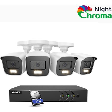 ANNKE 8CH Kit de Vidéosurveillance Extérieures,5MP DVR et 4 Caméras Couleur Vision Nocturne Filaires HD 1080P,Alerte E-Mail, Détection Mouvement Accès à Distance 1TB HDD (1/5)