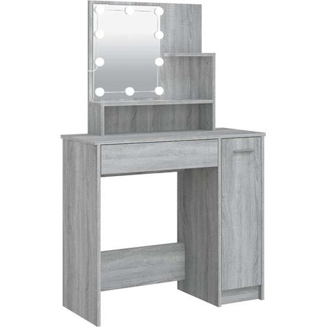 vidaXL Tocador con LED gris sonoma 86,5x35x136 cm (1/2)