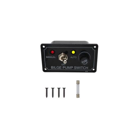Pannello interruttori pompa di sentina, pannello interruttori allarme con indicatore LED 12V CC con fusibile, manuale/spento/automatico, per uso nautico