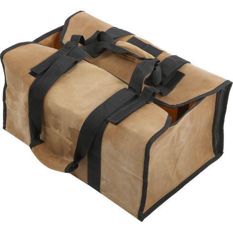 Grand Sac de Rangement Polyvalent Imperméable pour Bois de Chauffage et Jardin, Capacité XL, Tote en Toile Kaki (1/5)
