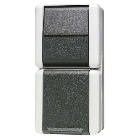 Jung 2 vie Cassetta a parete Presa di corrente Grigio 876W 1 pz.