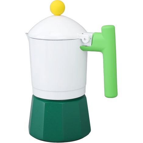 Cafetière Italienne Moka Aluminium Vert, Cafetière à Expresso sur Plaque, Percolateur pour Maison Bureau Voyage, 6 Tasses (1/5)