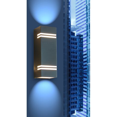 Edelstahl LED Außenwandleuchte STRIPES, Fassadenbeleuchtung, Up & Downlight (1/5)
