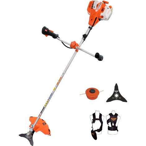 Debrousailleuse, 2,8H, Bobine Coupe File, Support Guidon Ergonomique, Disque Triple, Harnais de Sécurité Ergonomique, Orange (1/5)