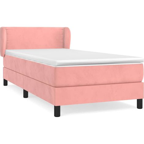 Maison Exclusive - Giroletto a Molle con Materasso Rosa 100x200 cm in Velluto (1/5)