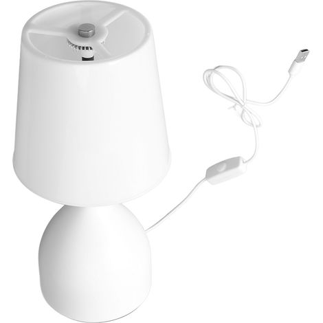 Lampe de chevet blanche avec variateur tactile 5V, idéale pour chambre d'enfant, salon, chambre à coucher ou bureau. (1/5)