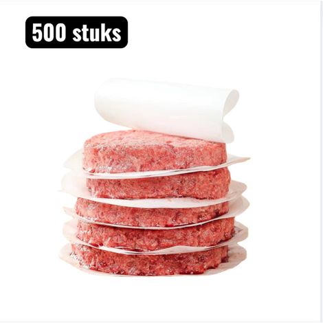 500 papiers de cuisson ronds 12 x 12 cm, résistants à la graisse pour congeler des burgers, séparer les aliments, cuire et emballer, blanc (1/5)