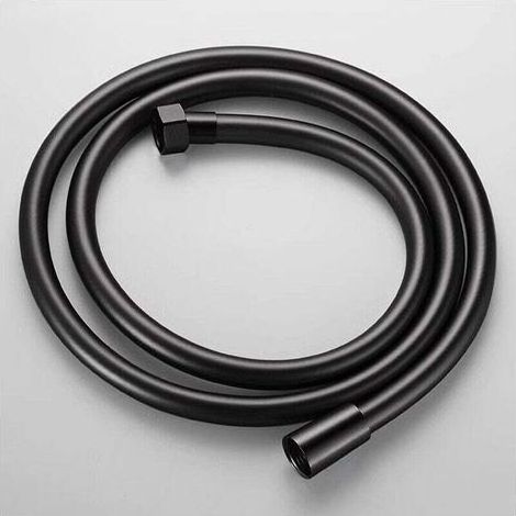 1 tuyau de douche flexible, 2 m, PVC noir, filetage 1/2 pouce, pour pompe manuelle salle de bains (1/4)