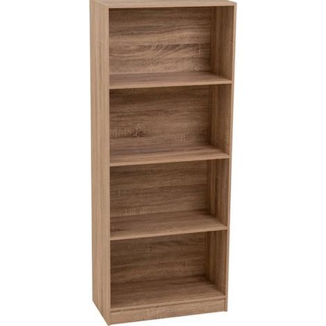 Etagère bibliothèque - JUANIO - Bibliothèque 4 étagères - Effet chêne - 60×29×147 cm - Panneau 12 mm HPL (1/3)