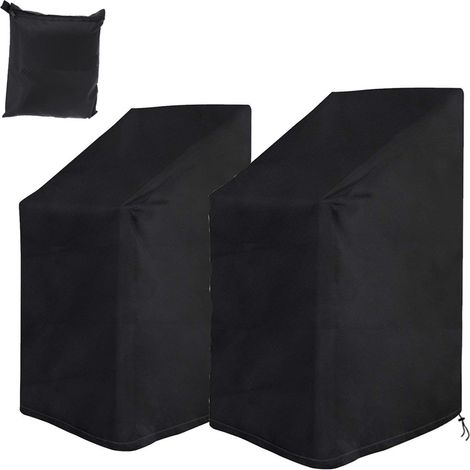 Housse imperméable pour chaises d'extérieur, housses pour chaises empilables, housses pour chaises longues d'extérieur empilables pour une protection optimale contre les intempéries (1/5)