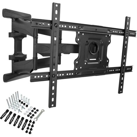 Support mural orientable pour TV 114-177 cm K600 – Charge max 45 kg – Inclinaison +5 à -8° – Rotation 120° – Usinage laser précis – Ergosolid