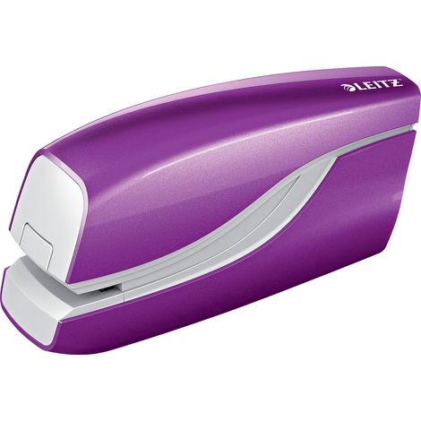 Leitz Cucitrice Elettrica, Capacità fino a 10 Fogli, Alimentazione a Batteria, Gamma WOW, 55661062, Viola