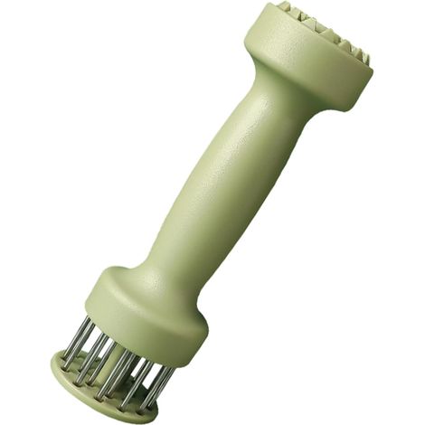Attendrisseur de viande moderne en acier inoxydable – aiguilles attendrissantes pour une infusion efficace de saveur dans les steaks, vertes. (1/5)