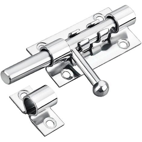4 Pouces Verrou Porte Interieure Loquet Porte, Verrou Porte Exterieur Targette de Porte Exterieur, Acier Inoxydable Verrou Porte Coulissante, pour Portes IntéRieures Salle de Bain (1/5)
