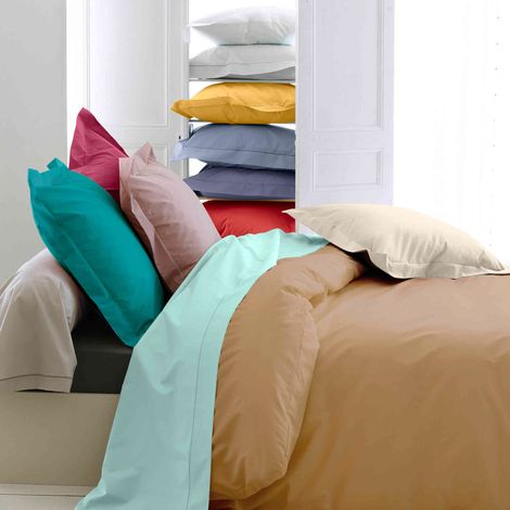 Housse de couette percale moka 240x220 cm - Tradilinge (1/2)